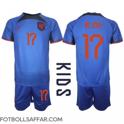 Nederländerna Daley Blind #17 Bortadräkt Barn VM 2022 Kortärmad (+ Korta byxor)